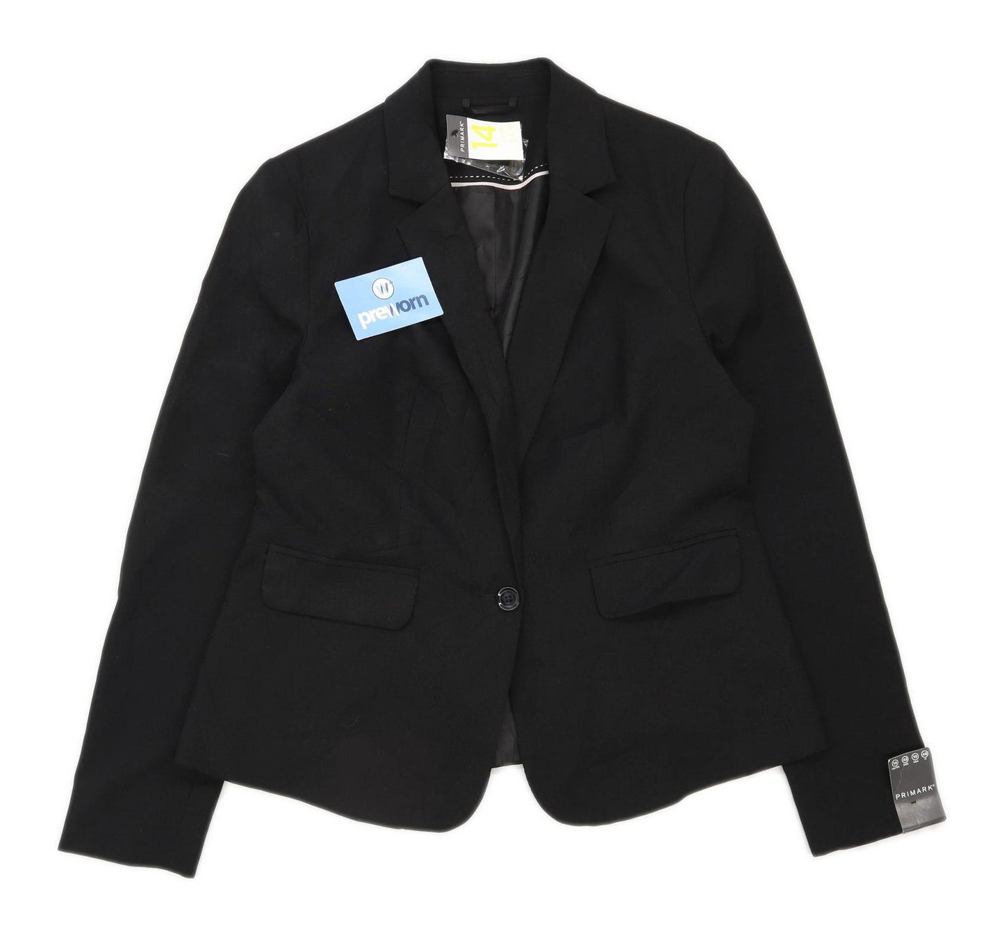 Primark Womens Size 14 Black Suit Jacket (Regular)