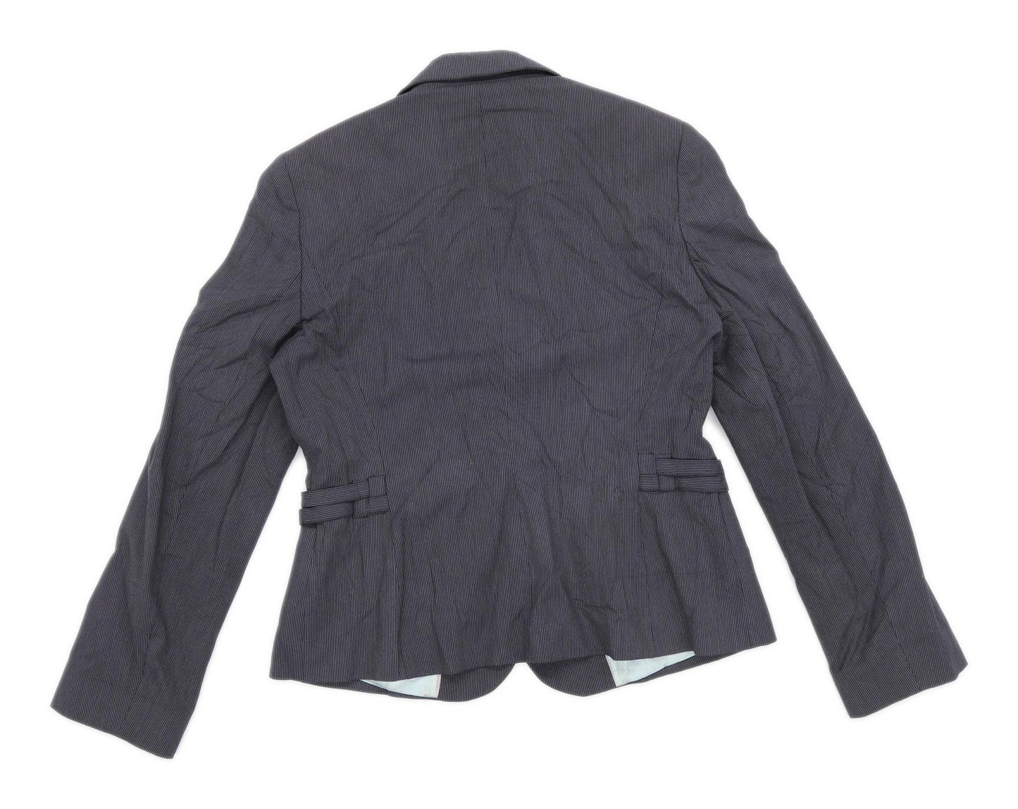Next Womens Size 14 Grey Striped Suit Jacket (Regular)