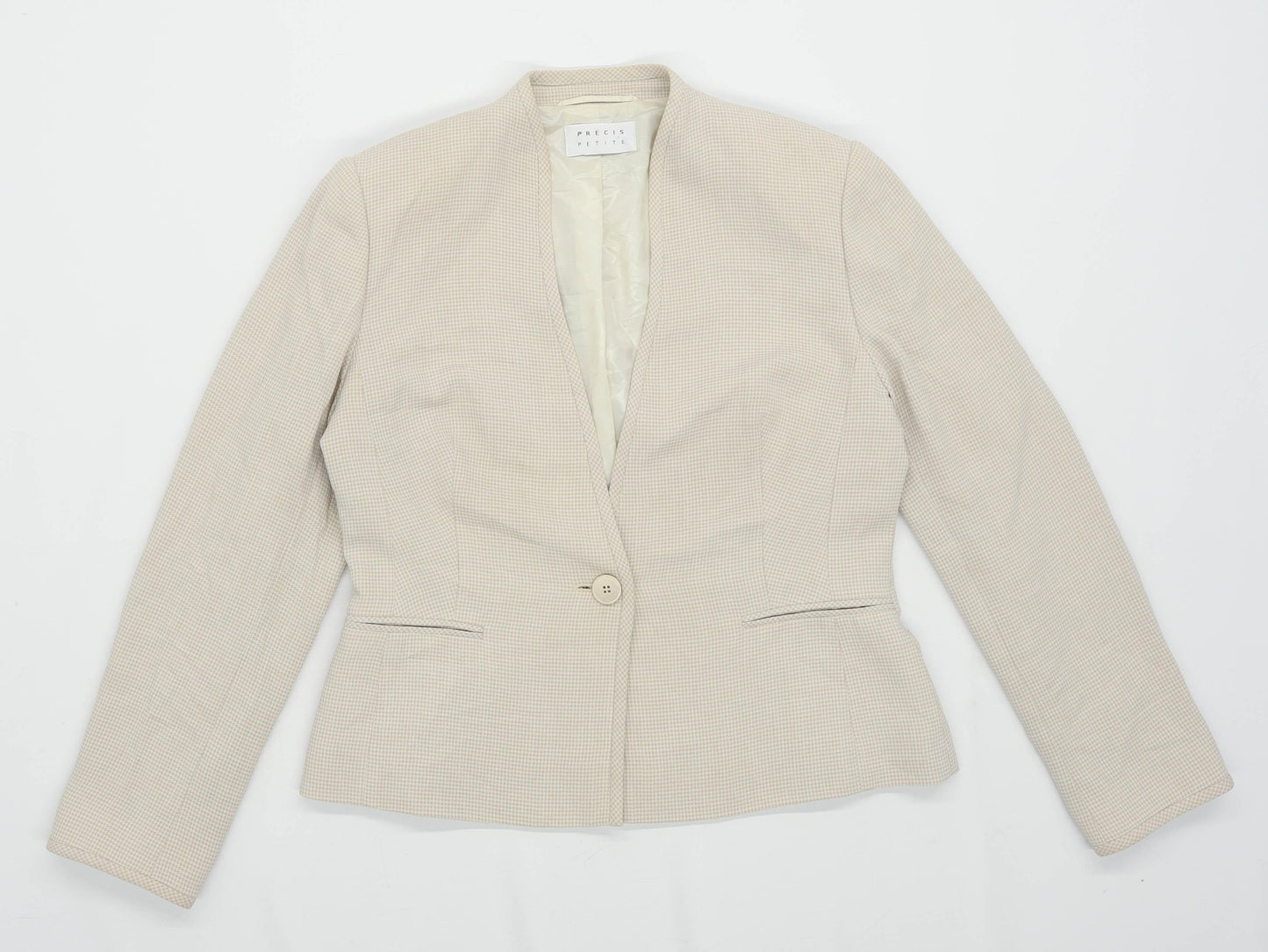 Precise Petite Womens Size 12 Cream Blazer (Regular)