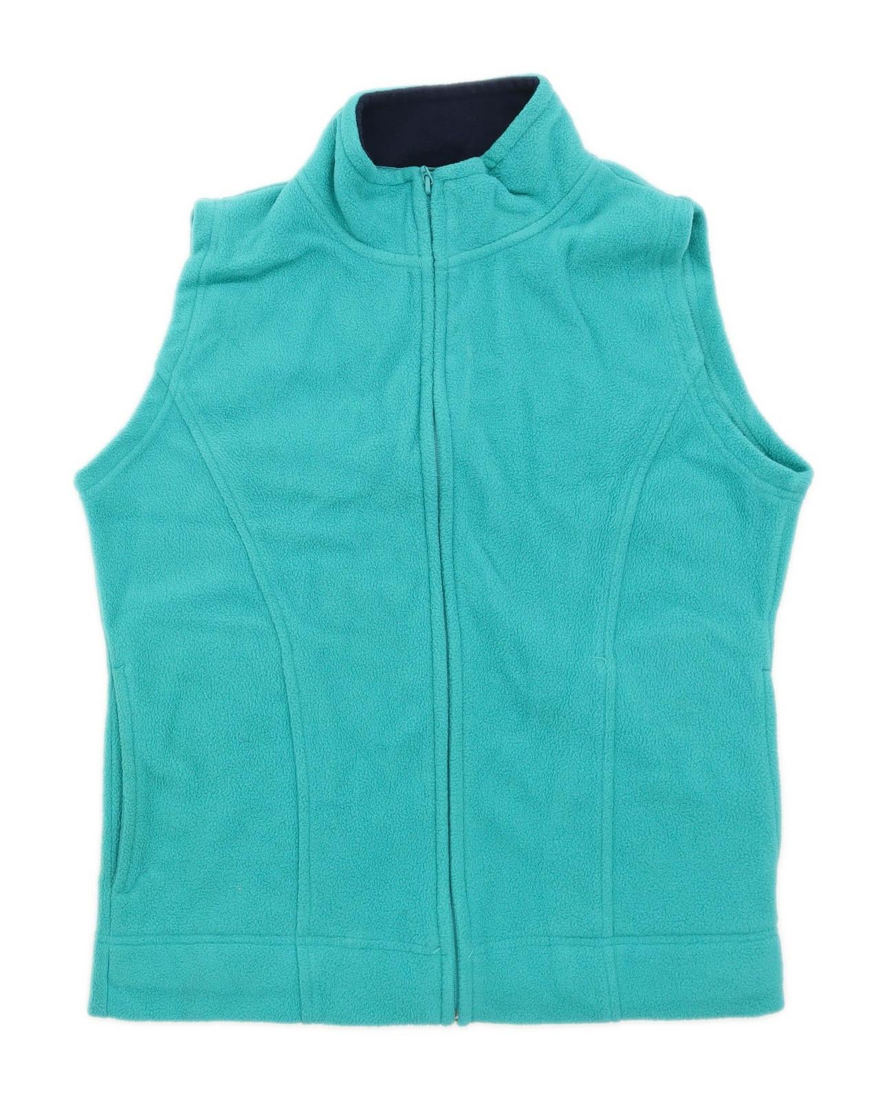 EWM Womens Size M Fleece Green Sleeveless Jacket