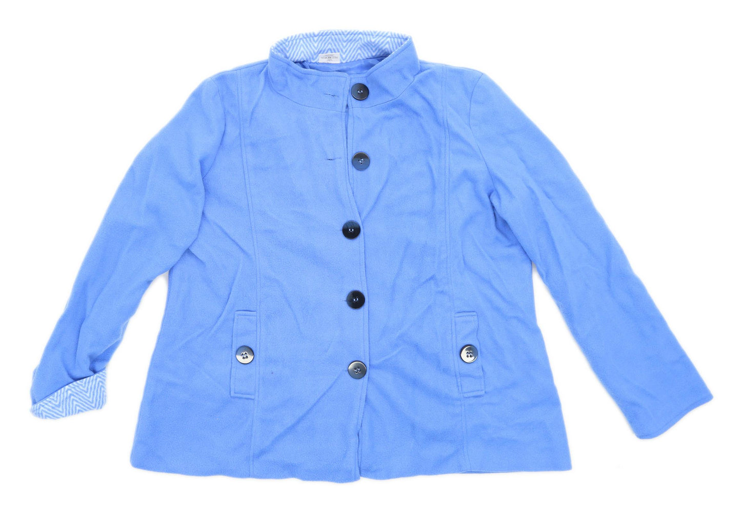 Anna Delancay Womens Size L Fleece Blue Jacket