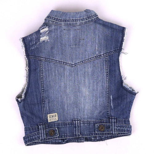 Soul Cal Womens Size 10 Blue Denim waistcoat