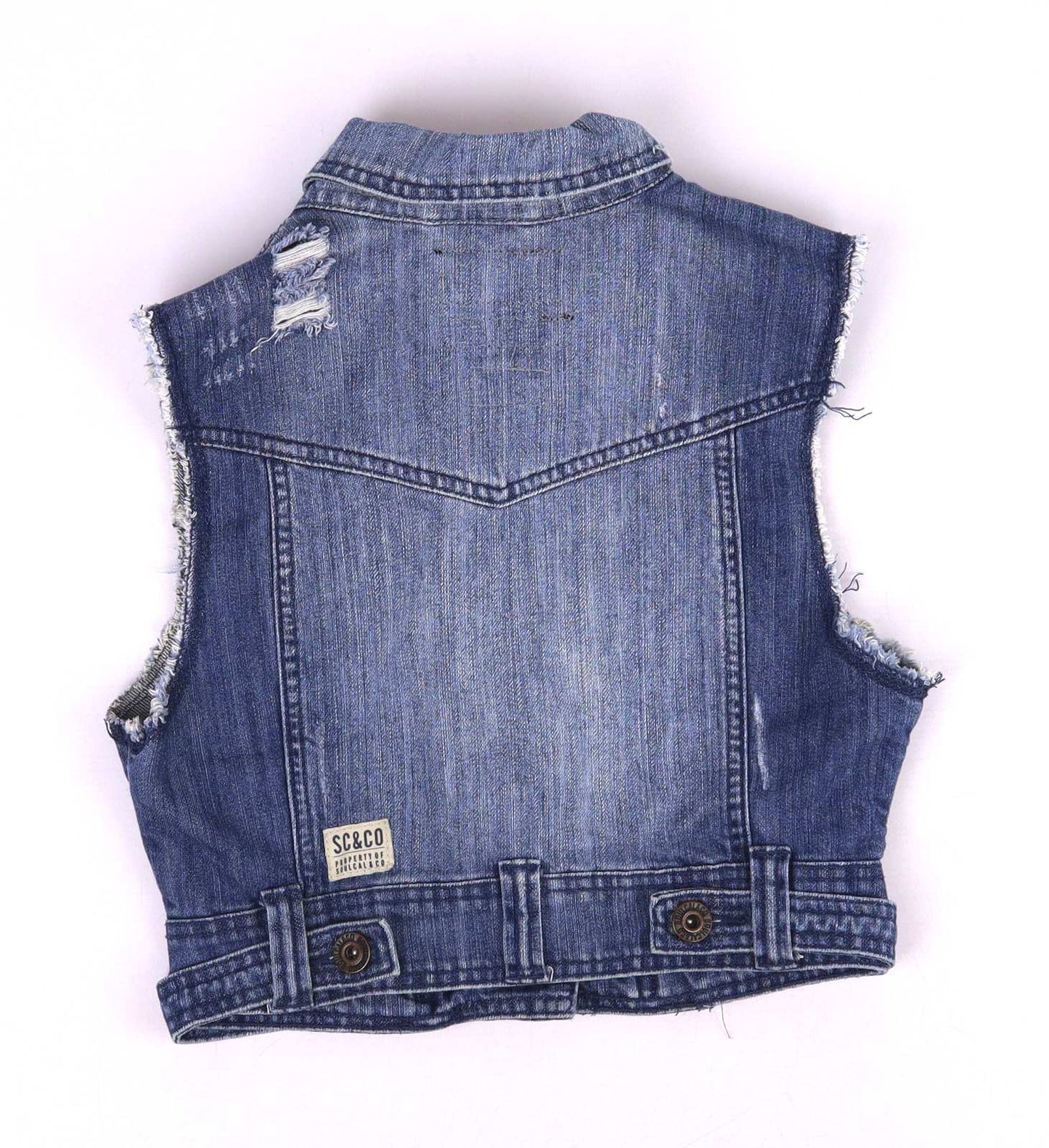 Soul Cal Womens Size 10 Blue Denim waistcoat