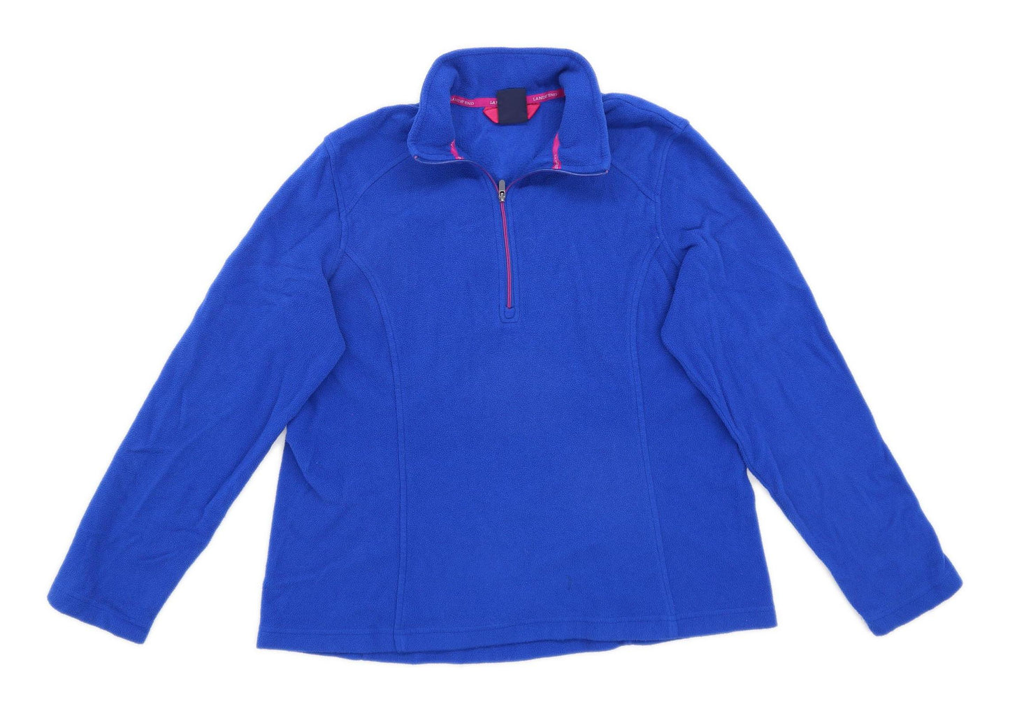 Lands End Womens Size M Fleece Blue Jacket
