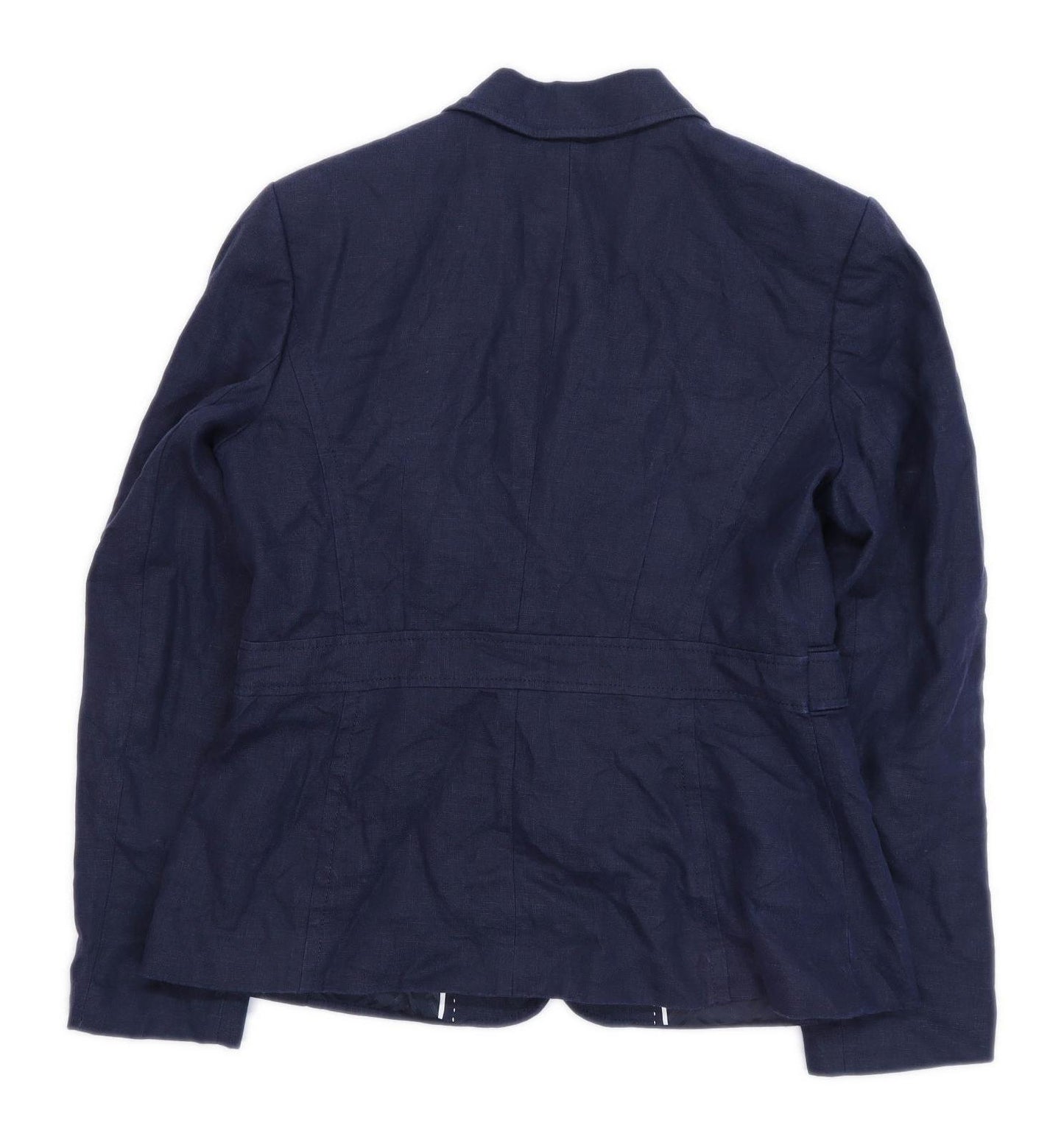 Next Womens Size 14 Linen Blend Blue Jacket