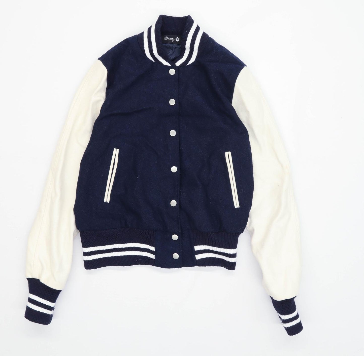 Danity Womens Size M Wool Blend Blue Varsity Jacket