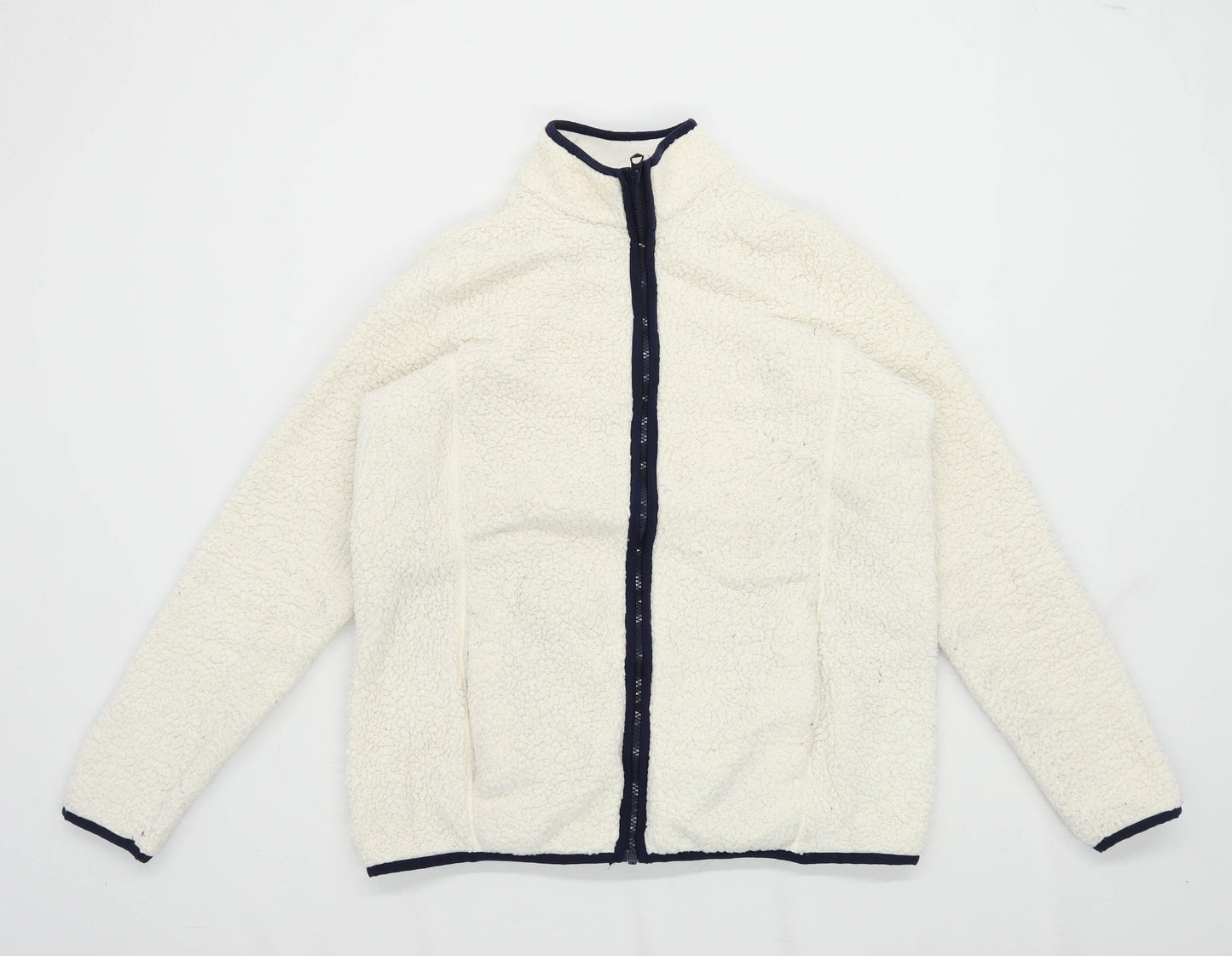 Lands End Womens Size S Fleece Cream Jacket