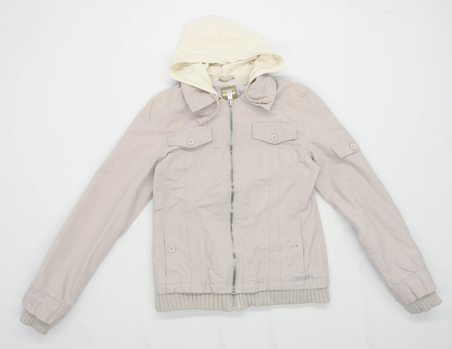 Republic Womens Size 12 Cotton Grey Jacket