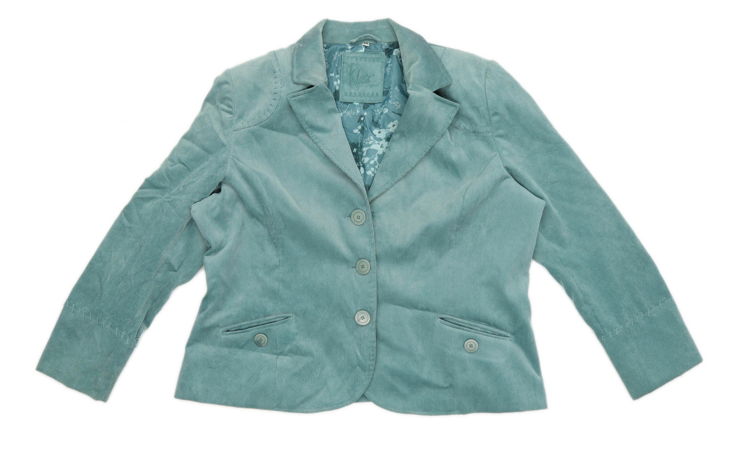 Klass Womens Size 20 Corduroy Turquoise Jacket