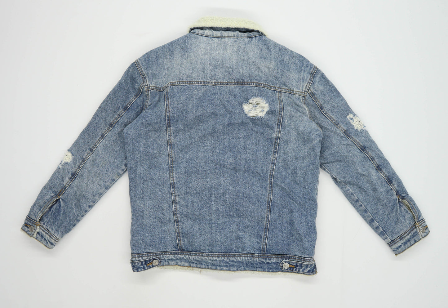 Missguided Womens Size 6 Denim Blue Distressed Jacket