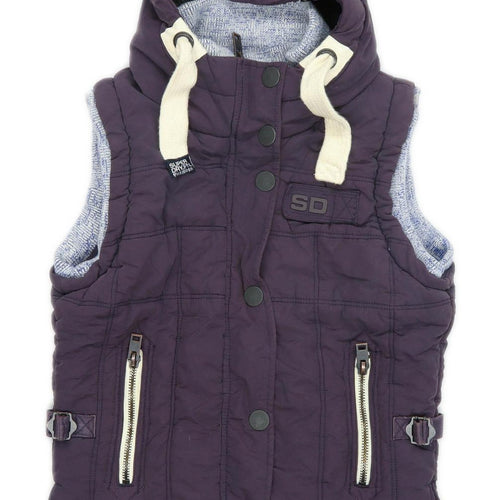 Superdry Womens Size M Cotton Blend Purple Gilet