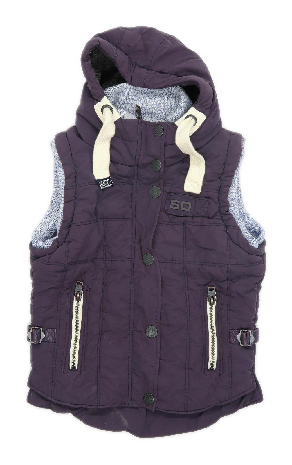 Superdry Womens Size M Cotton Blend Purple Gilet