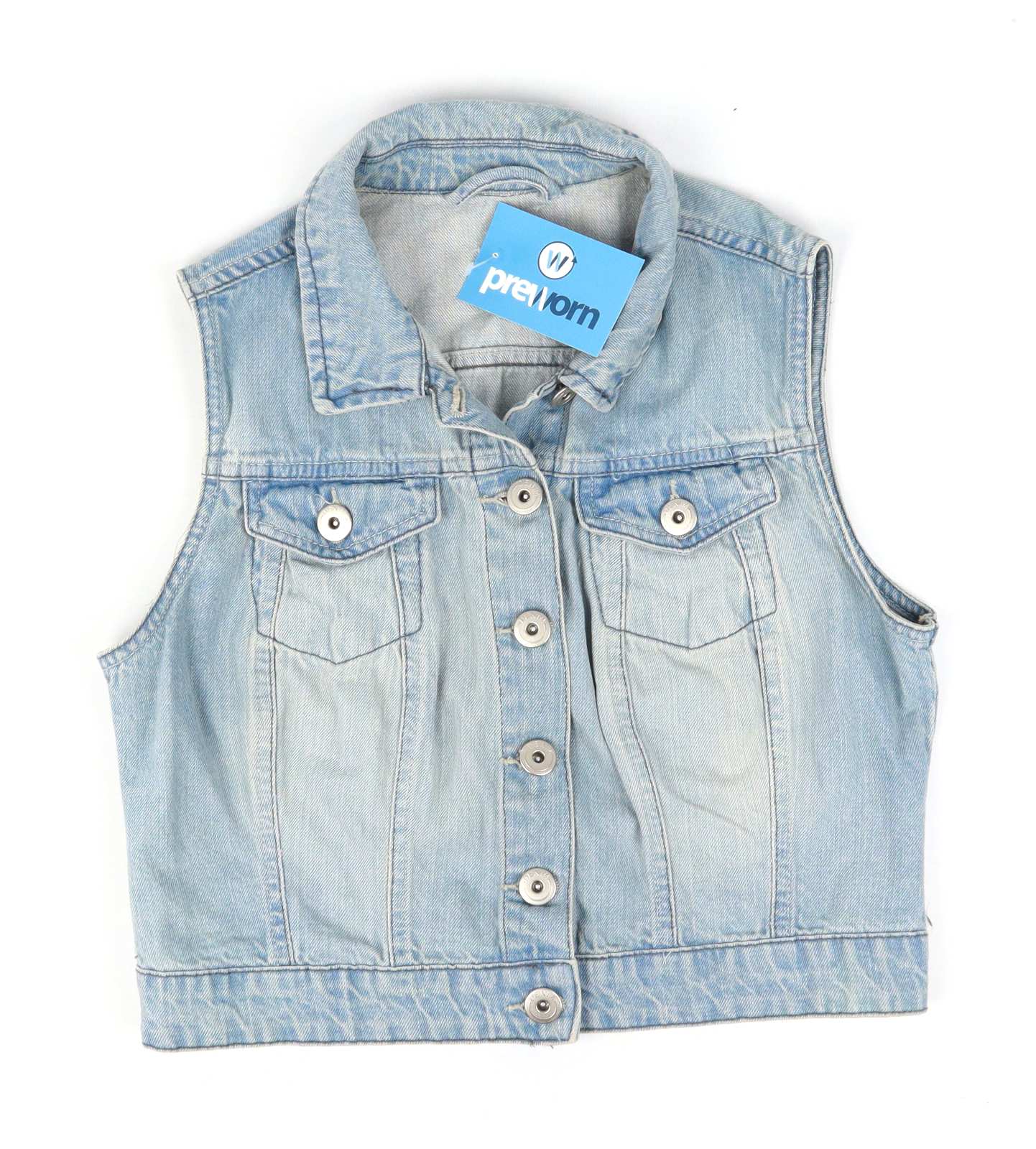 F&F Womens Size 12 Blue Denim Waistcoat