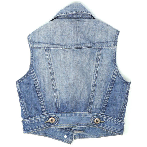 New Look Womens Size 6 Blue Denim Waistcoat