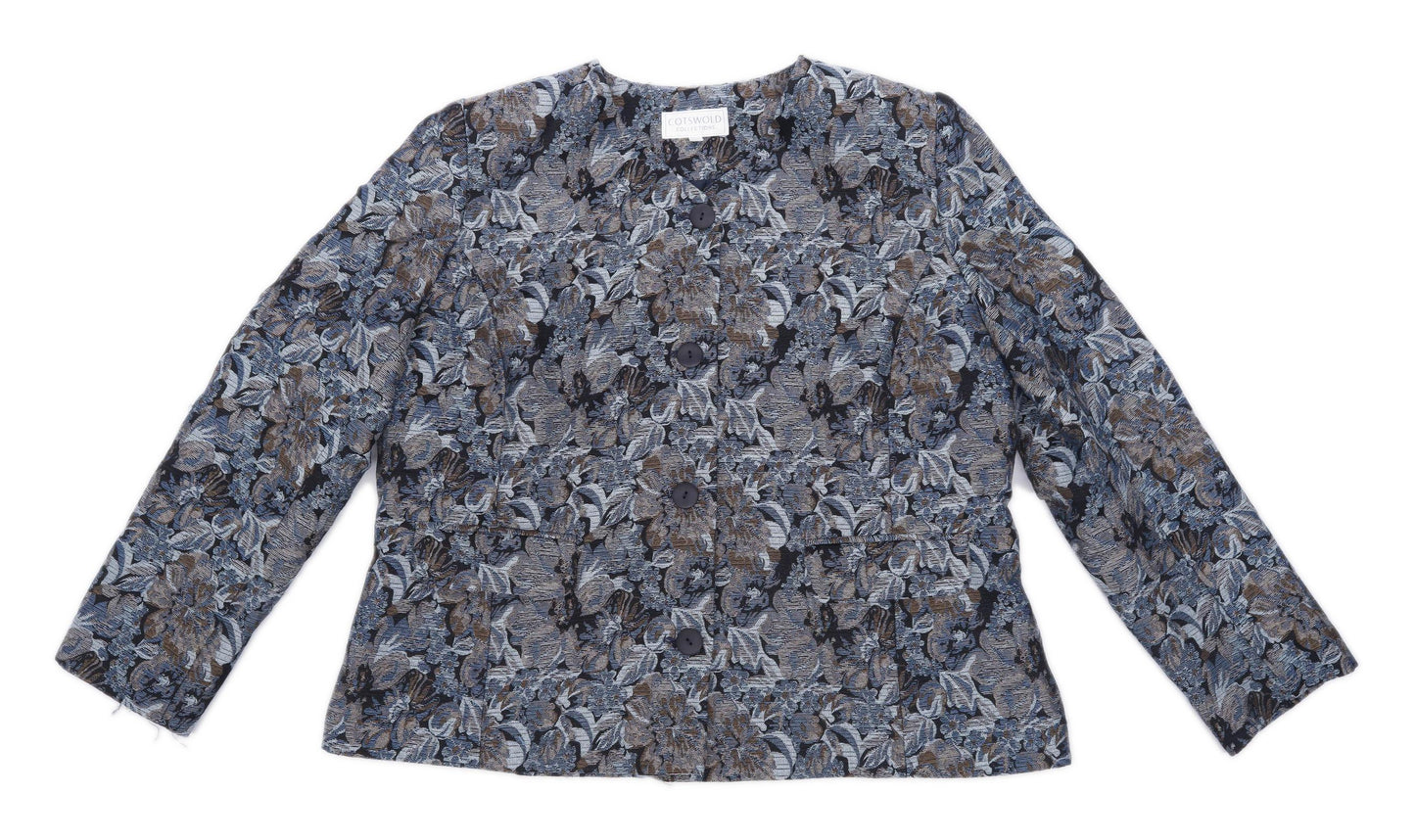 Cotswold Womens Size 20 Floral Blue Jacket