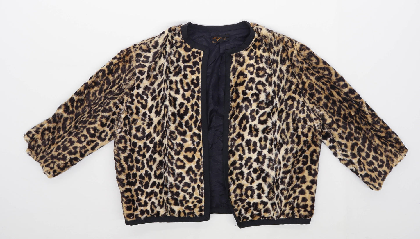 Alentex Womens Size L Brown Leopard Jacket