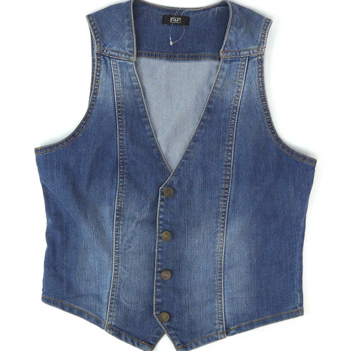 F&F Womens Size 6 Blue Denim Waistcoat
