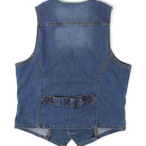 F&F Womens Size 6 Blue Denim Waistcoat