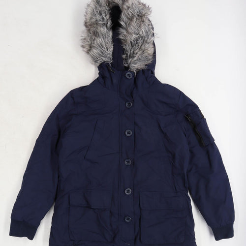 Brookhaven Womens Size 14 Polyamide Blend Blue Coat