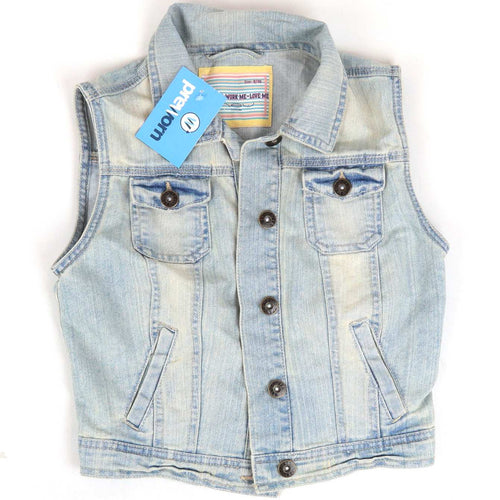 New Look Womens Size 8 Blue Denim Waistcoat