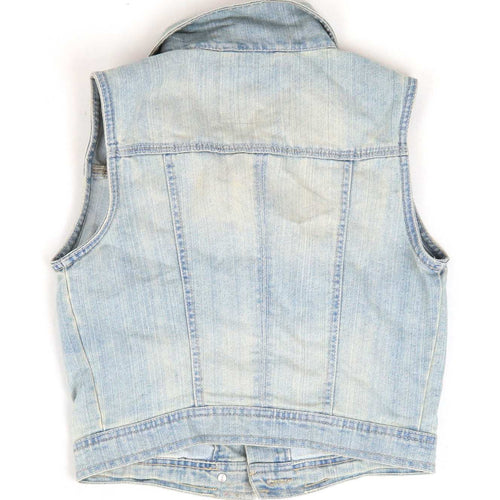 New Look Womens Size 8 Blue Denim Waistcoat