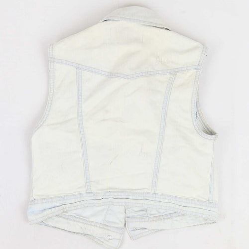 New Look Womens Size 8 Blue Denim Waistcoat