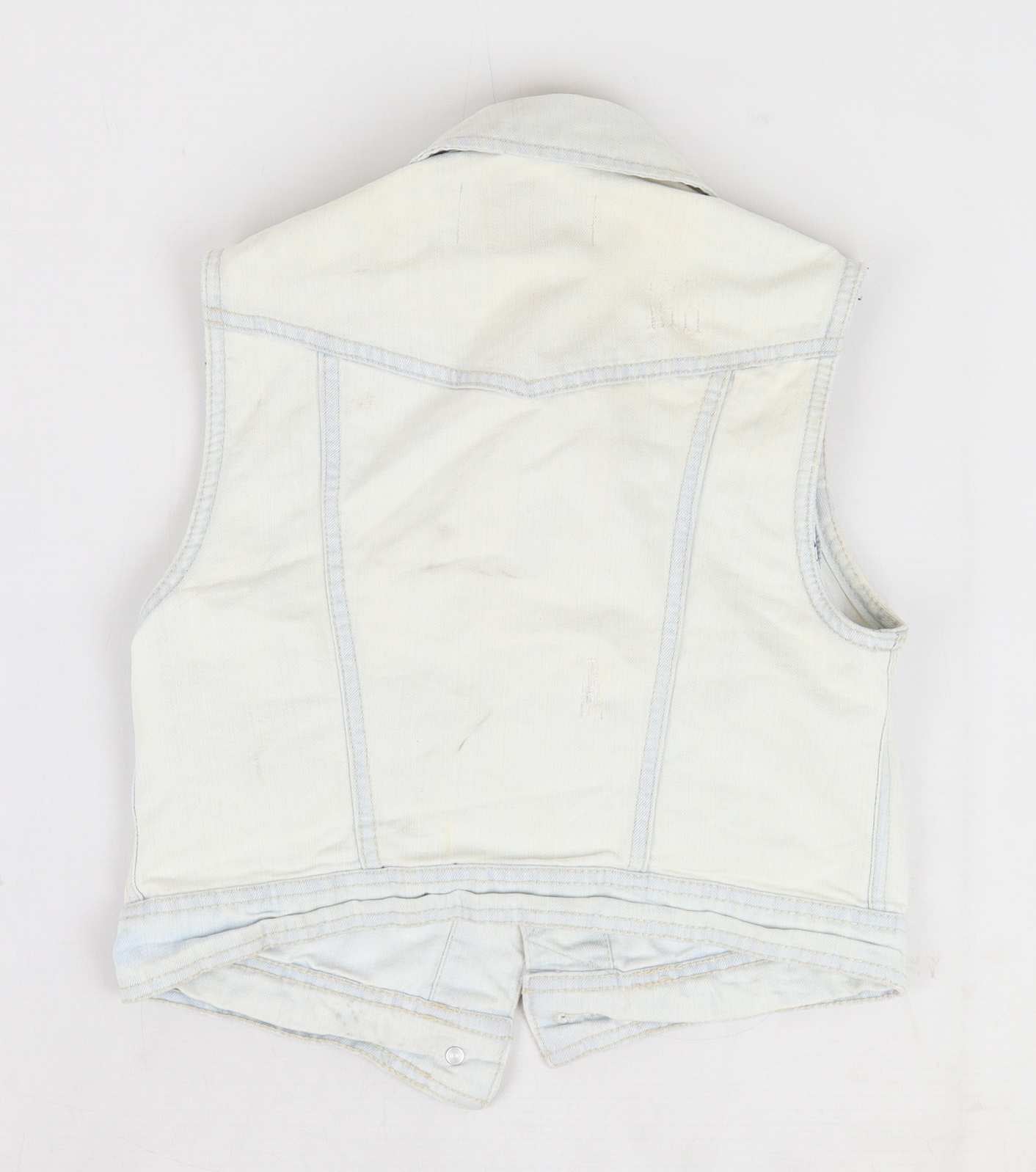 New Look Womens Size 8 Blue Denim Waistcoat