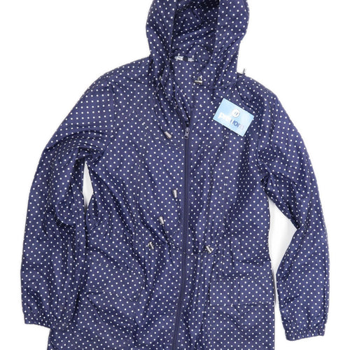 Store Twenty One Womens Size 10 Spotted Blue Raincoat