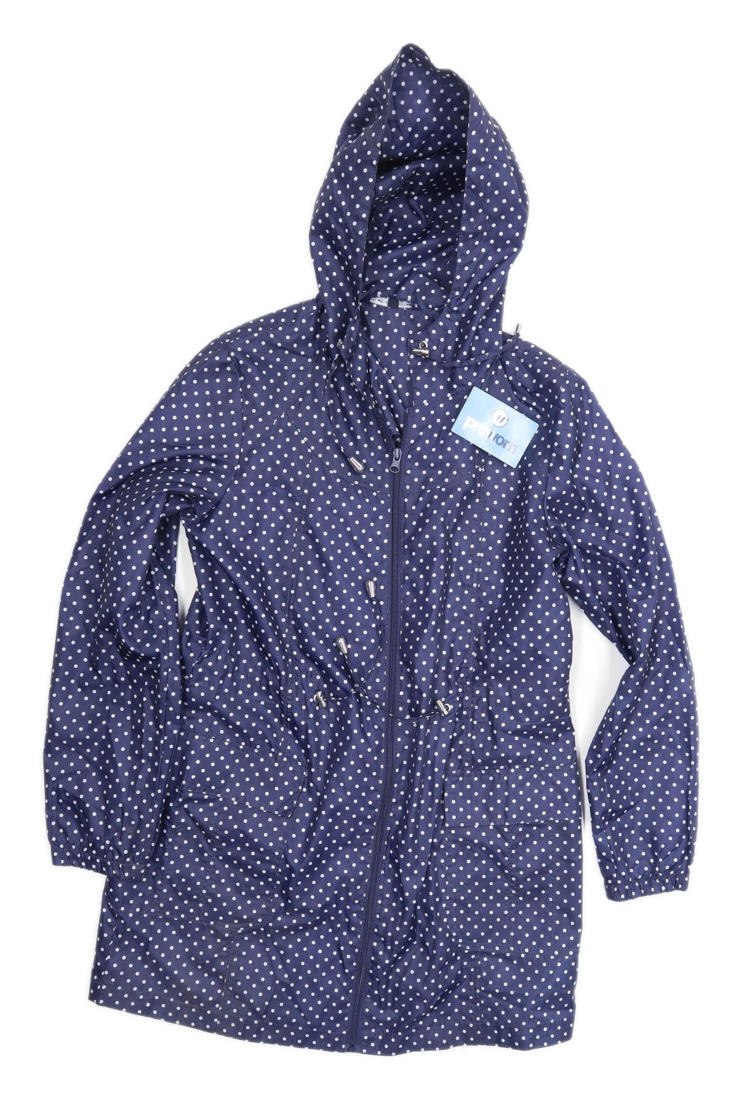 Store Twenty One Womens Size 10 Spotted Blue Raincoat