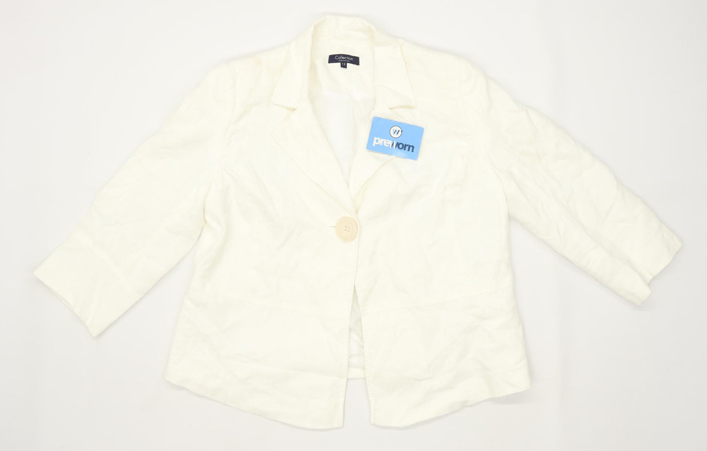 Debenhams Womens Size 12 Linen Blend White Jacket