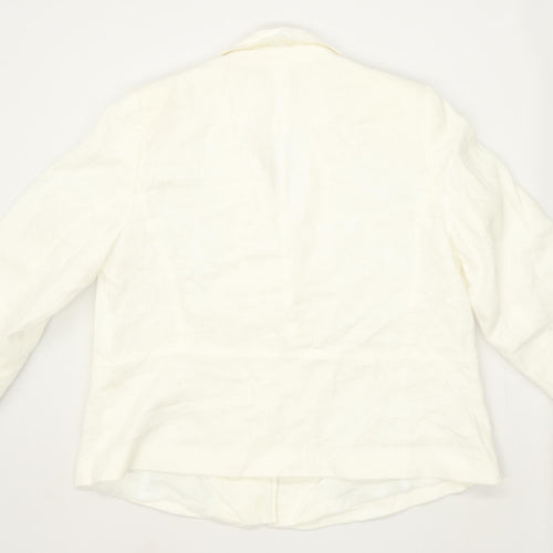 Debenhams Womens Size 12 Linen Blend White Jacket