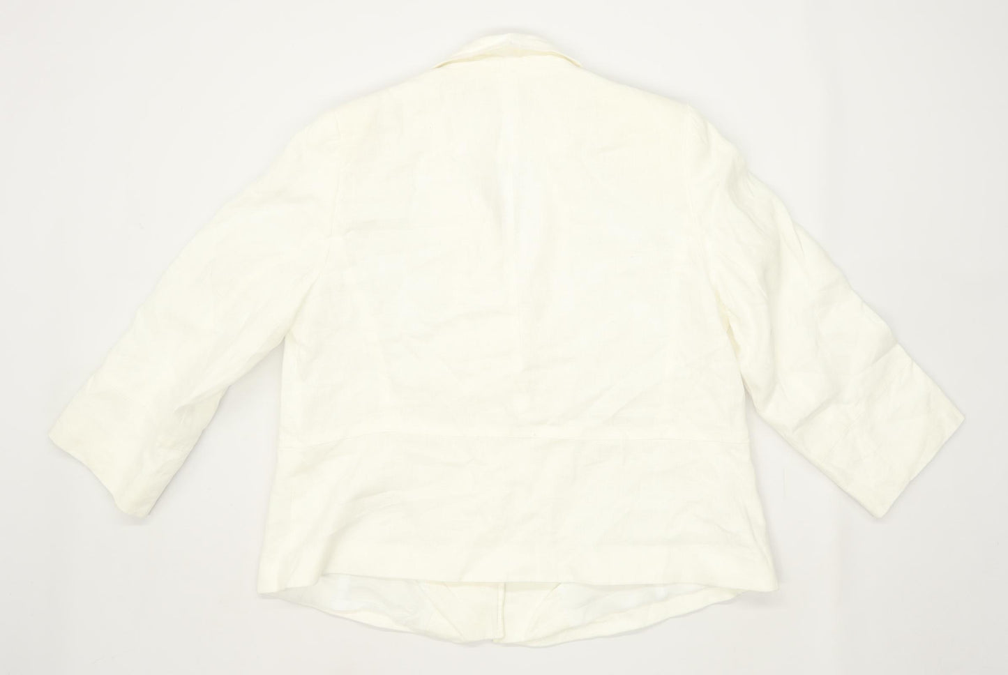 Debenhams Womens Size 12 Linen Blend White Jacket