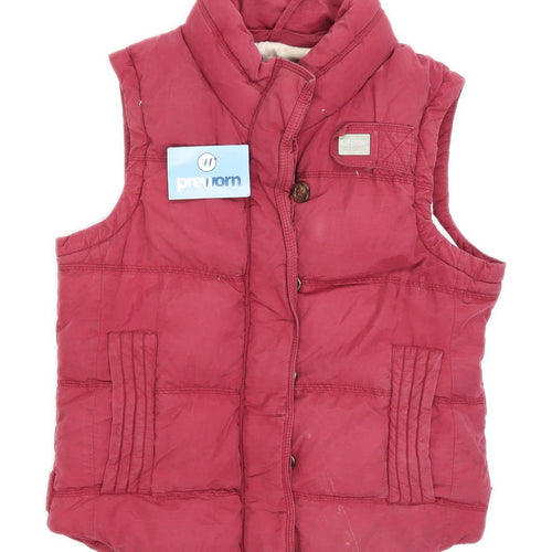 Superdry Womens Size M Cotton Blend Burgundy Gilet