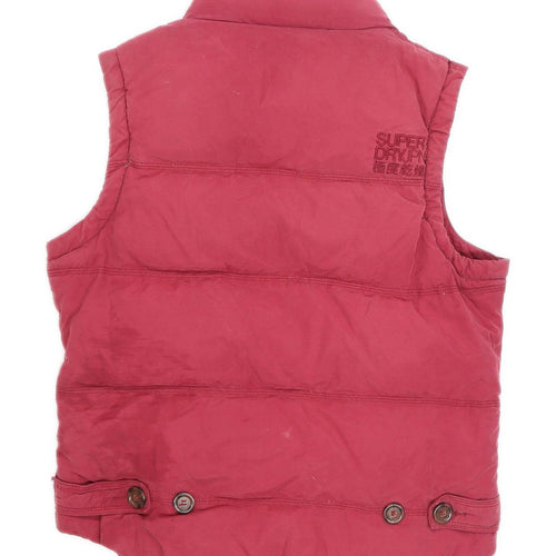 Superdry Womens Size M Cotton Blend Burgundy Gilet