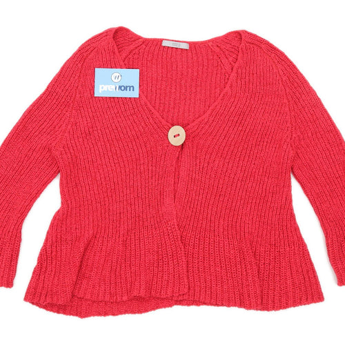 Marks & Spencer Womens Size 14 Red Cardigan (Regular)