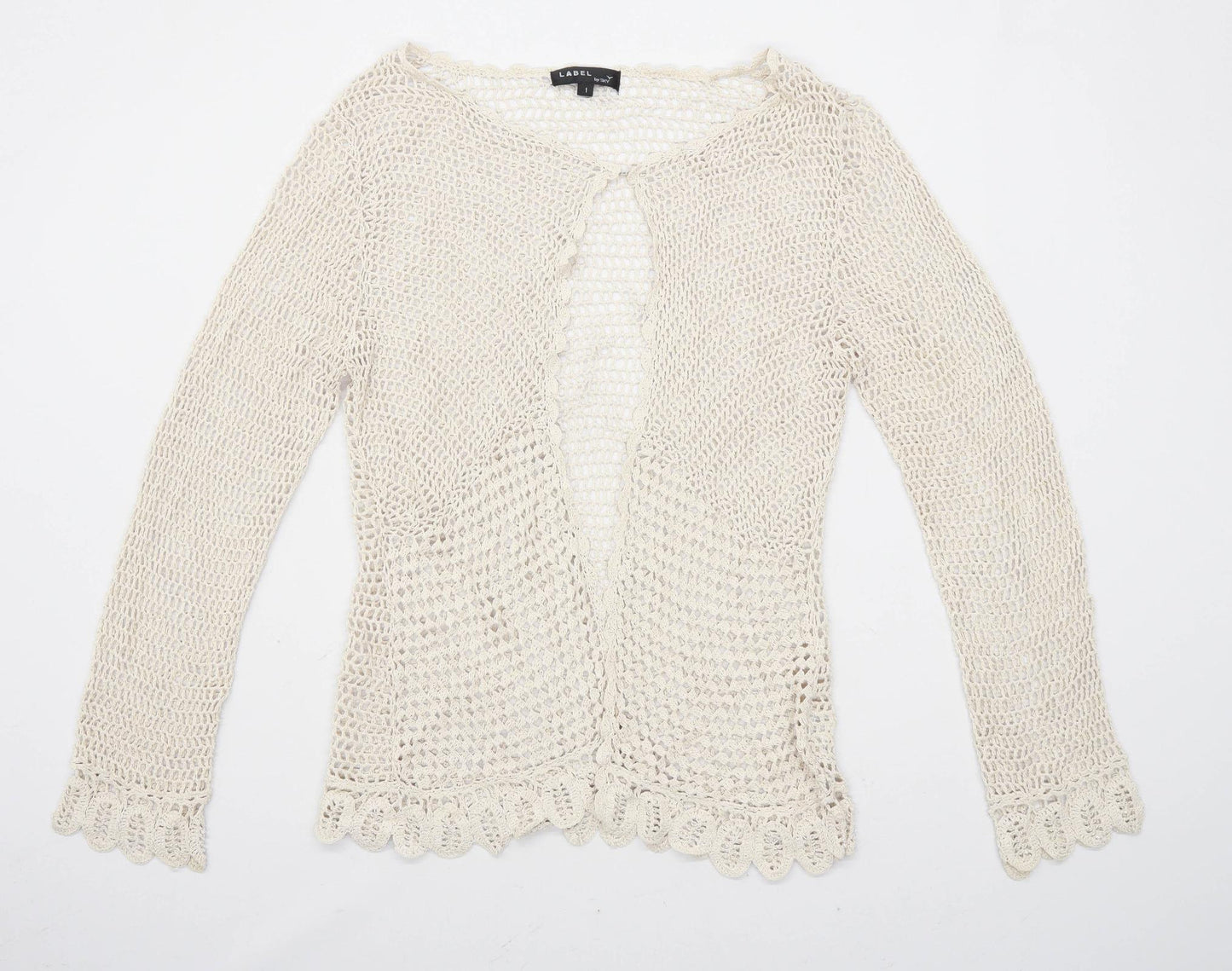 Label Womens Size S Beige Cardigan (Regular)