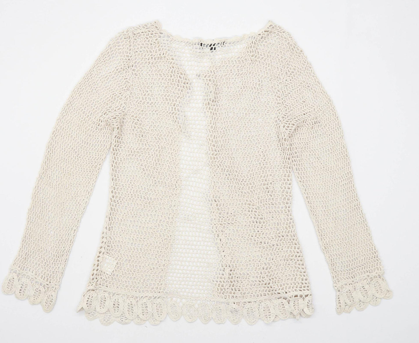 Label Womens Size S Beige Cardigan (Regular)