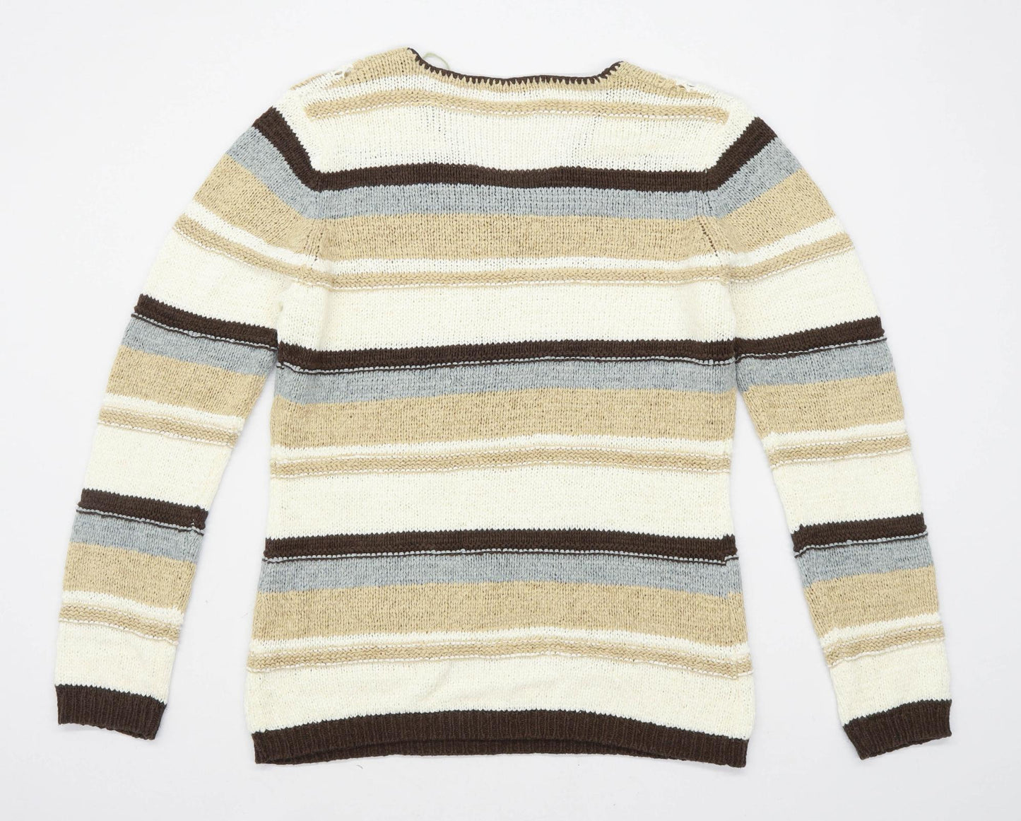 Papaya Womens Size 12 Striped Multi-Coloured Jumper (Regular)