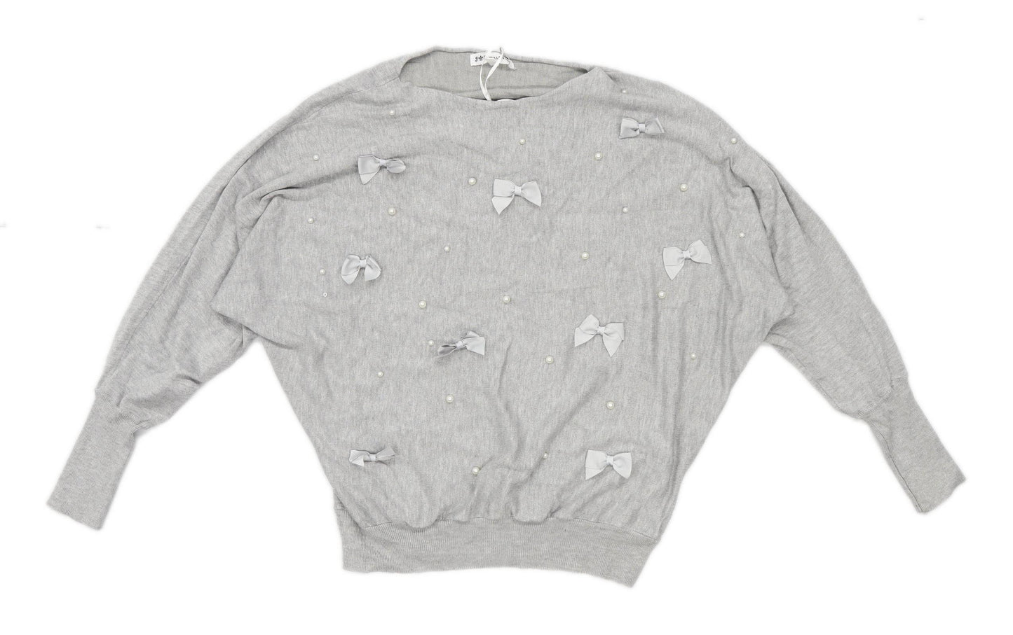 JS Millenium Womens One Size Textured Grey Jumper (Regular)