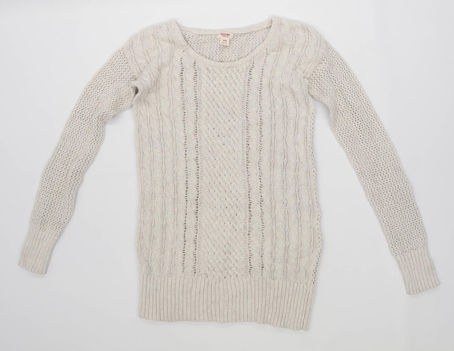Mossimo Womens Size M Cotton Cream Jumper (Regular)
