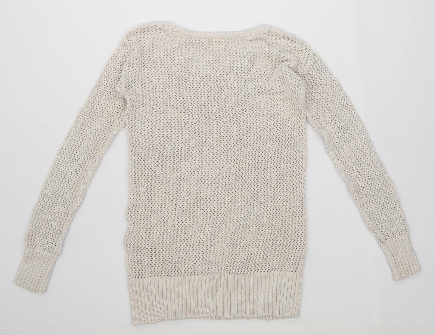 Mossimo Womens Size M Cotton Cream Jumper (Regular)
