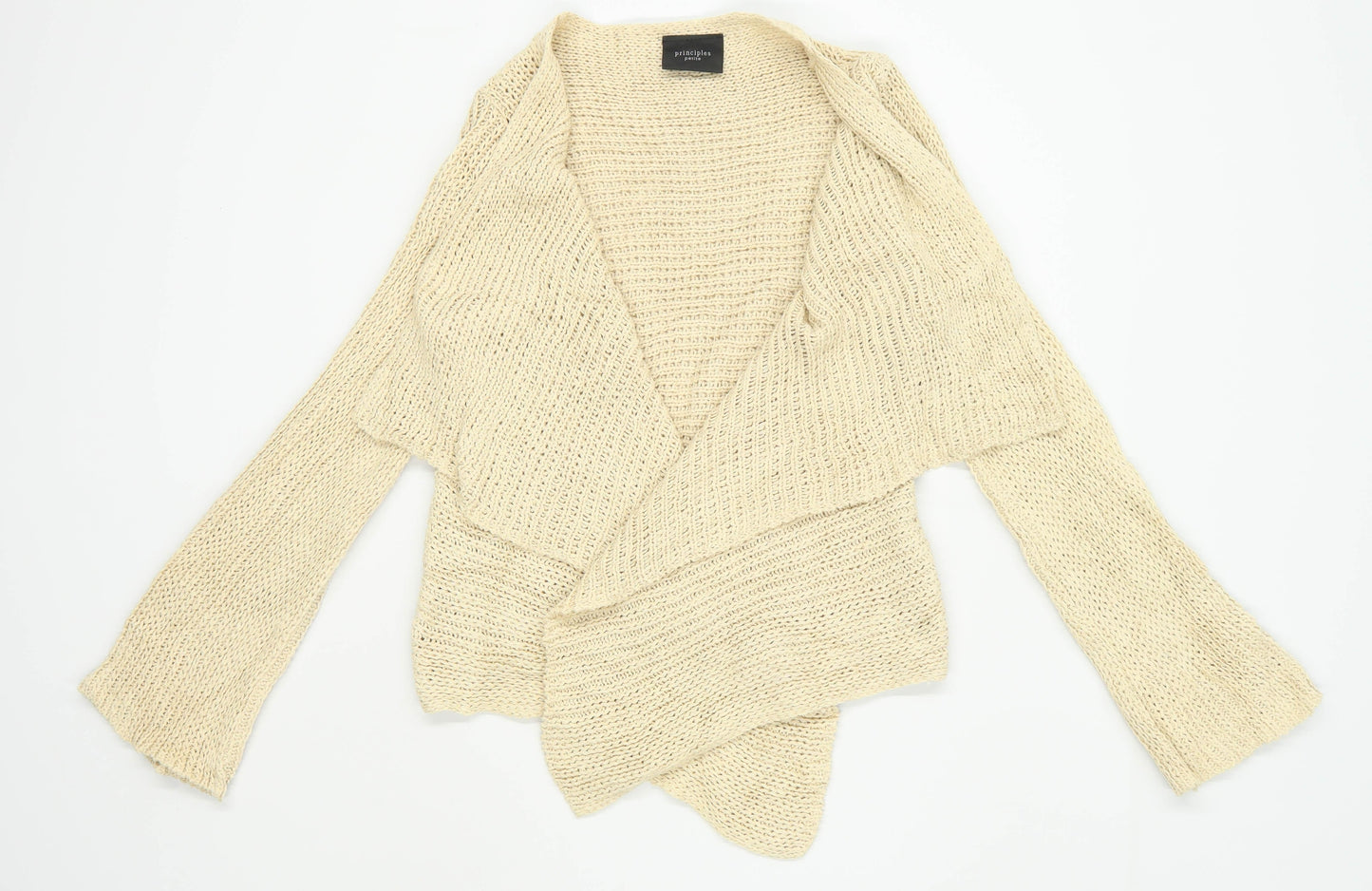Principles Womens Size L Cotton Beige Cardigan (Regular)
