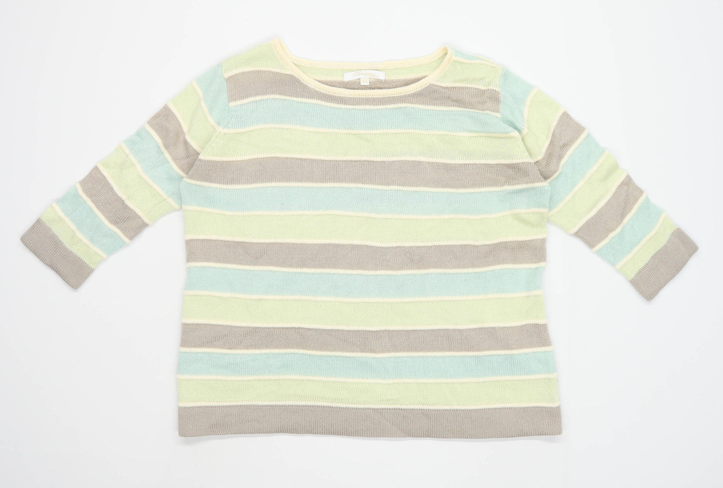 Together Womens Size 14 Striped Multi-Coloured Jumper (Regular)