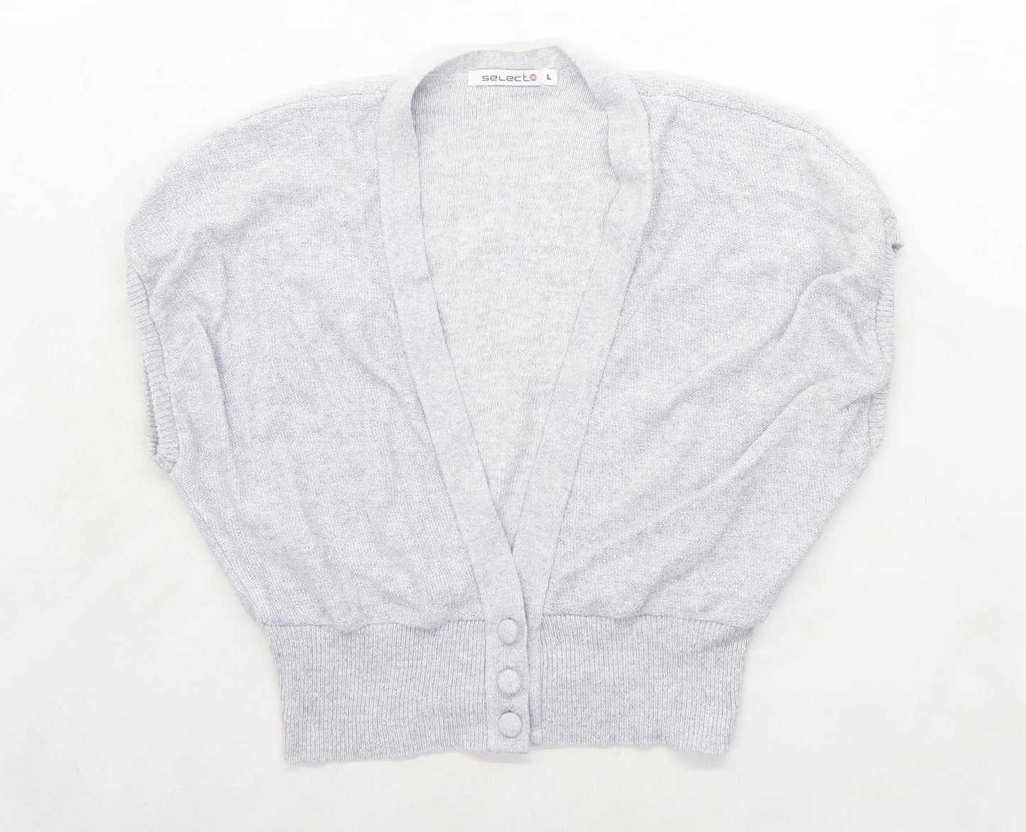 Select Womens Size L Silver Cardigan (Regular)