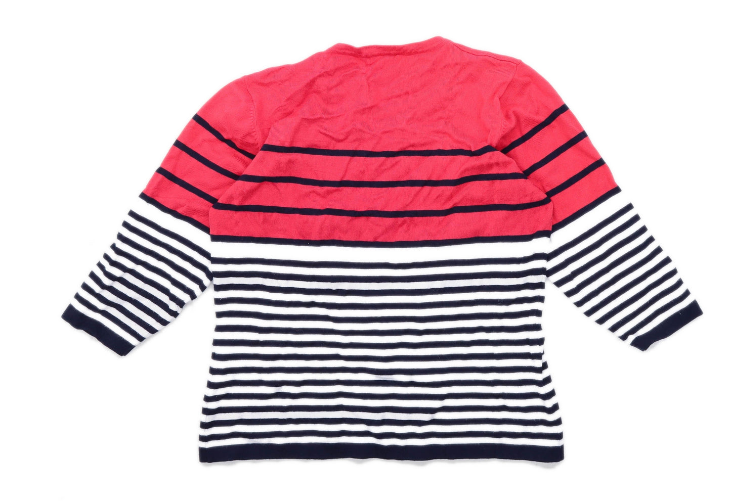 Text Womens Size M Striped Pink Jumper (Regular)