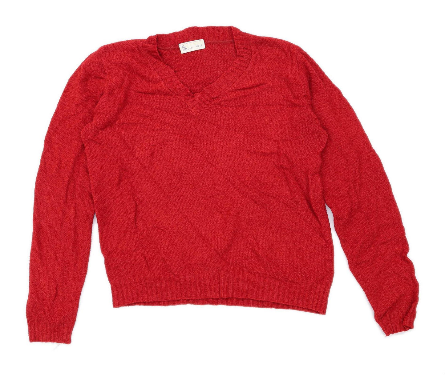 BHS Womens Size 10-12 Red Jumper (Regular)