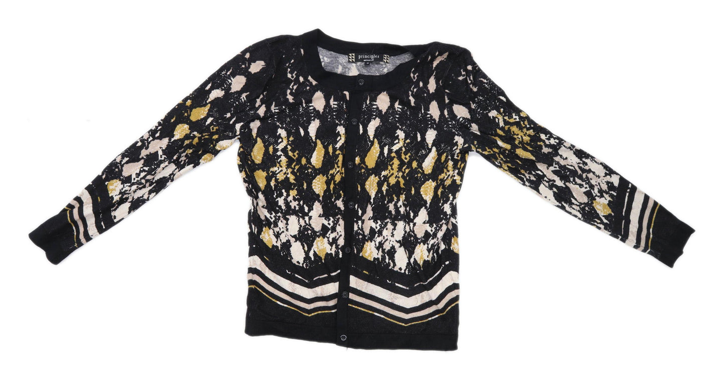 Principles Womens Size 12 Animal Print Multi-Coloured Cardigan (Regular)