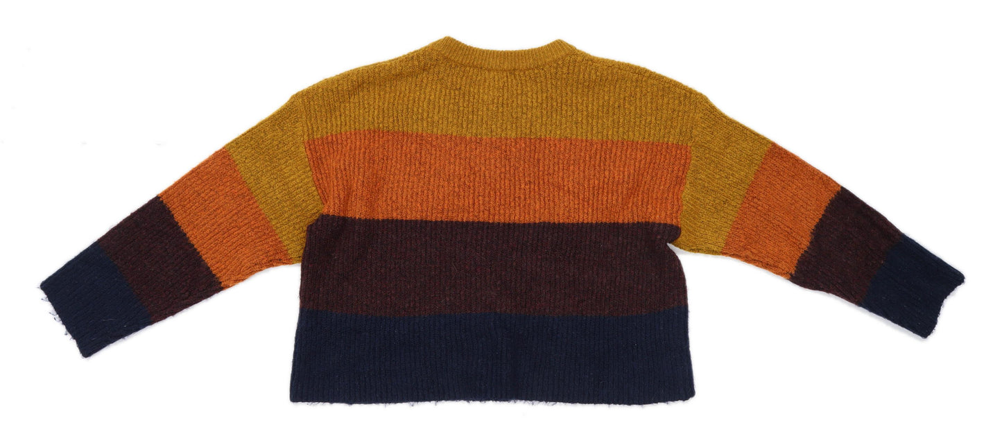 New Look Womens Size M Striped Multi-Coloured Jumper (Regular)