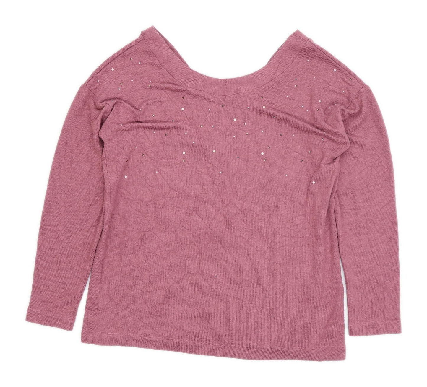 Next Womens Size 12 Spotted Pink Open Back Jumper (Regular)