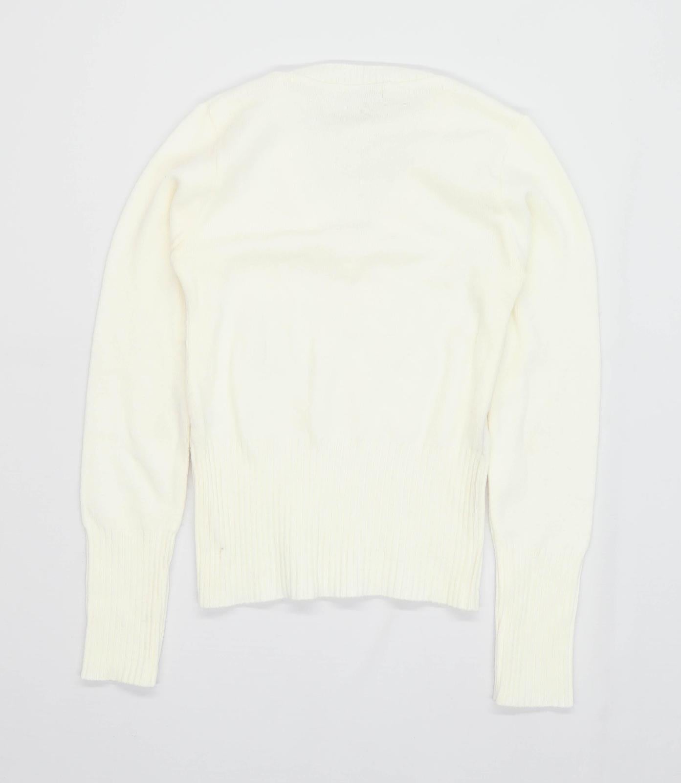 Essential Style Womens Size 10 White Jumper (Regular)